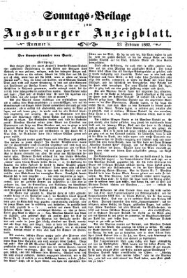 Augsburger Anzeigeblatt Sonntag 23. Februar 1862