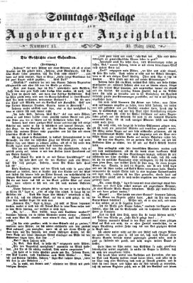 Augsburger Anzeigeblatt Sonntag 30. März 1862
