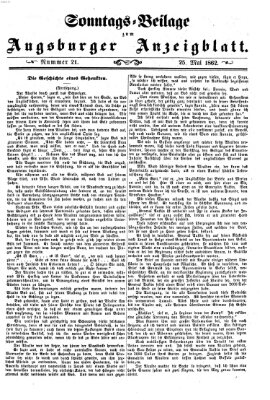 Augsburger Anzeigeblatt Sonntag 25. Mai 1862