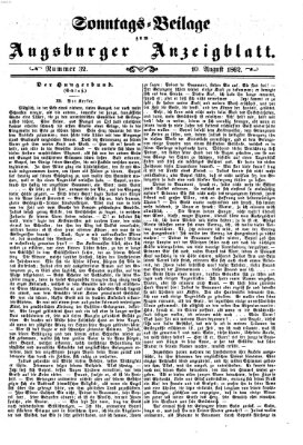 Augsburger Anzeigeblatt Sonntag 10. August 1862