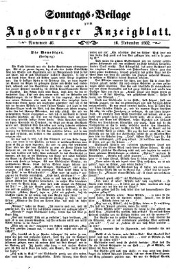 Augsburger Anzeigeblatt Sonntag 16. November 1862