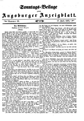 Augsburger Anzeigeblatt Sonntag 17. Juli 1870