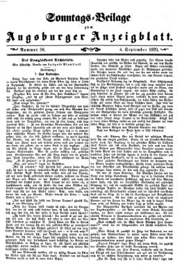 Augsburger Anzeigeblatt Sonntag 4. September 1870