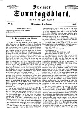 Bremer Sonntagsblatt Sonntag 24. Januar 1858