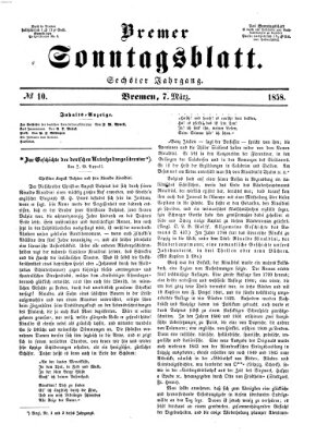 Bremer Sonntagsblatt Sonntag 7. März 1858