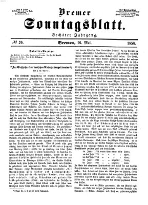 Bremer Sonntagsblatt Sonntag 16. Mai 1858