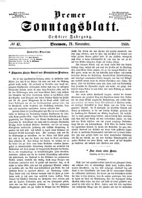 Bremer Sonntagsblatt Sonntag 21. November 1858