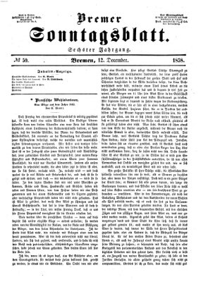 Bremer Sonntagsblatt Sonntag 12. Dezember 1858