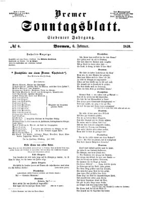 Bremer Sonntagsblatt Sonntag 6. Februar 1859