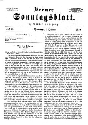 Bremer Sonntagsblatt Sonntag 2. Oktober 1859