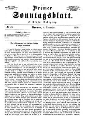 Bremer Sonntagsblatt Sonntag 4. Dezember 1859