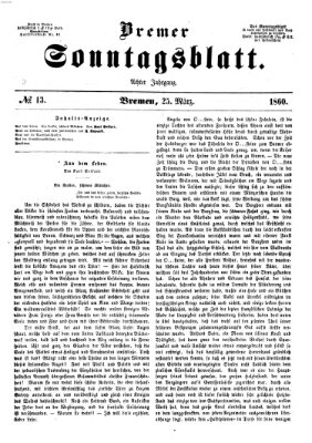 Bremer Sonntagsblatt Sonntag 25. März 1860