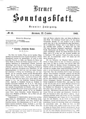 Bremer Sonntagsblatt Sonntag 27. Oktober 1861