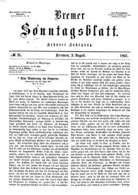 Bremer Sonntagsblatt Sonntag 3. August 1862