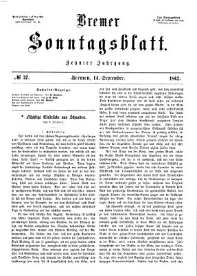 Bremer Sonntagsblatt Sonntag 14. September 1862