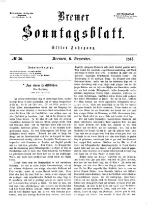 Bremer Sonntagsblatt Sonntag 6. September 1863