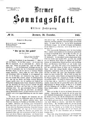 Bremer Sonntagsblatt Sonntag 20. Dezember 1863