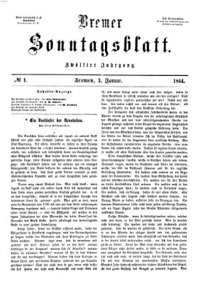 Bremer Sonntagsblatt Sonntag 3. Januar 1864