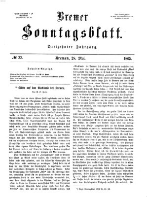 Bremer Sonntagsblatt Sonntag 28. Mai 1865