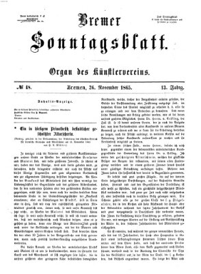 Bremer Sonntagsblatt Sonntag 26. November 1865