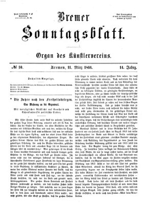 Bremer Sonntagsblatt Sonntag 11. März 1866