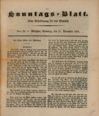 Sonntags-Blatt (Der bayerische Volksfreund) Sonntag 27. November 1831