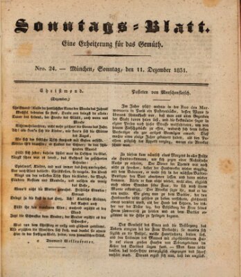 Sonntags-Blatt (Der bayerische Volksfreund) Sonntag 11. Dezember 1831