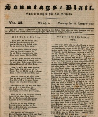 Sonntags-Blatt (Der bayerische Volksfreund) Sonntag 23. Dezember 1832
