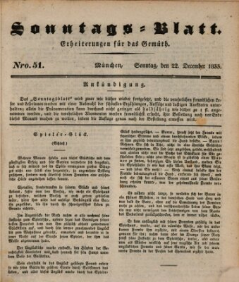 Sonntags-Blatt (Der bayerische Volksfreund) Sonntag 22. Dezember 1833
