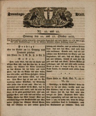 Sonntagsblatt Sonntag 16. Oktober 1831