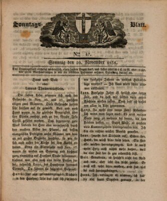 Sonntagsblatt Sonntag 20. November 1831