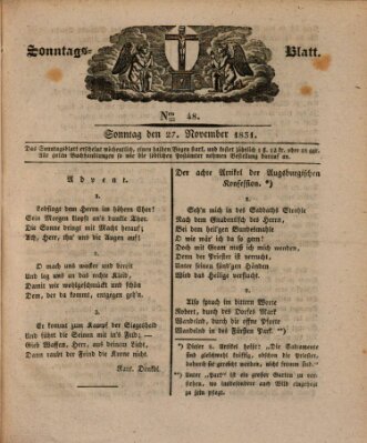 Sonntagsblatt Sonntag 27. November 1831