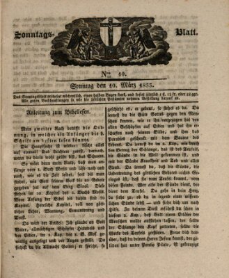 Sonntagsblatt Sonntag 10. März 1833