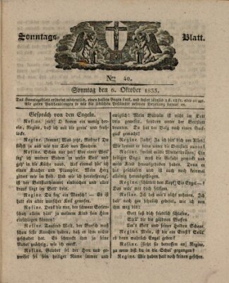 Sonntagsblatt Sonntag 6. Oktober 1833