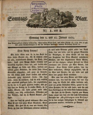 Sonntagsblatt Sonntag 12. Januar 1834
