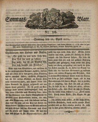 Sonntagsblatt Sonntag 20. April 1834