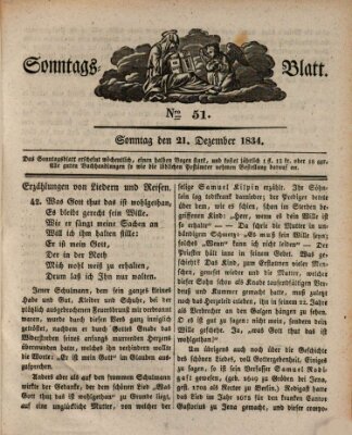 Sonntagsblatt Sonntag 21. Dezember 1834