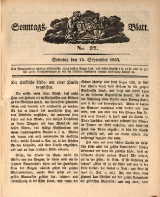 Sonntagsblatt Sonntag 13. September 1835