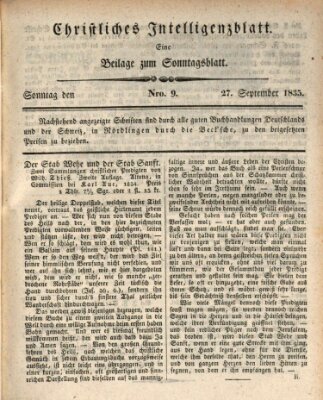 Sonntagsblatt Sonntag 27. September 1835