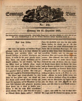 Sonntagsblatt Sonntag 27. Dezember 1835