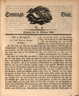 Sonntagsblatt Sonntag 21. Februar 1836