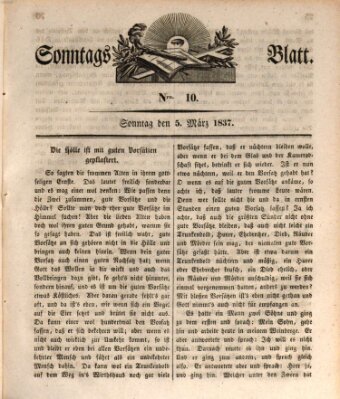 Sonntagsblatt Sonntag 5. März 1837