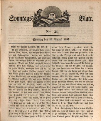 Sonntagsblatt Sonntag 20. August 1837