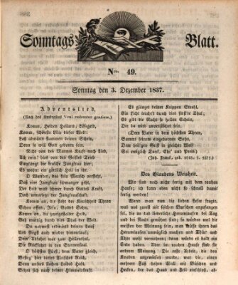 Sonntagsblatt Sonntag 3. Dezember 1837