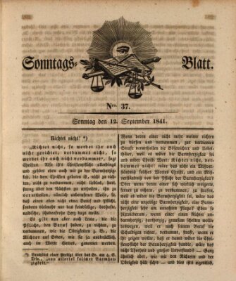 Sonntagsblatt Sonntag 12. September 1841