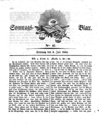 Sonntagsblatt Sonntag 3. Juli 1842
