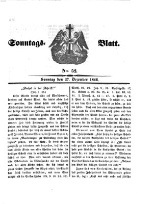 Sonntagsblatt Sonntag 27. Dezember 1846