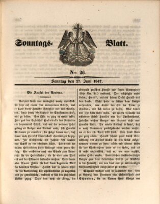 Sonntagsblatt Sonntag 27. Juni 1847