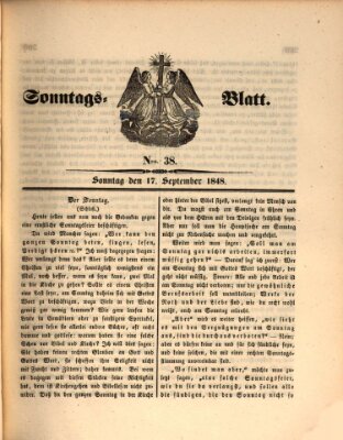 Sonntagsblatt Sonntag 17. September 1848