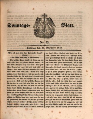 Sonntagsblatt Sonntag 31. Dezember 1848